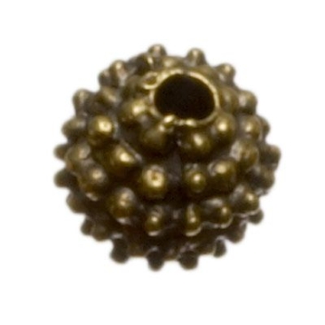 Perle métallique boule, env. 11 mm, couleur bronze
