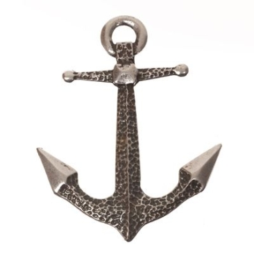 XXL metal pendant, anchor, 60 x 45.5 mm, silver-plated
