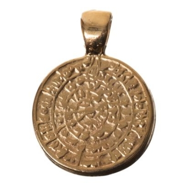 Metal pendant, disc, 22 x 16 mm, gold-plated