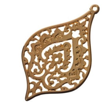 Pendentif en métal Filgranes Ornament, 56 x 34 mm, doré