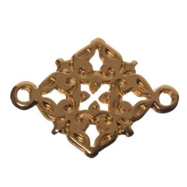Bracelet connector Filgranes Ornament, 20 x 15 mm, gold-plated