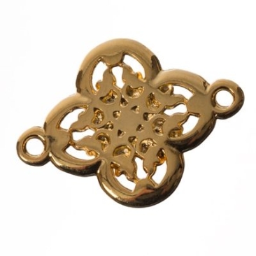 Armbandverbinder Filgranes Ornament, 20 x 15 mm, vergoldet