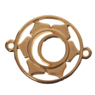 Bracelet connector sacral chakra, 24.5 x 20 mm, gold-plated