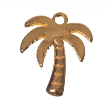 Metal pendant palm tree, diameter 17 x 20 mm, gold-plated