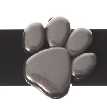 Metal bead slider paw, silver-plated, approx. 14 x 14 mm, diameter thread opening: 10.2 x 2.3 mm