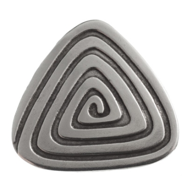 Metal pendant spiral, XXL pendant, 50 x 50 mm, silver-plated