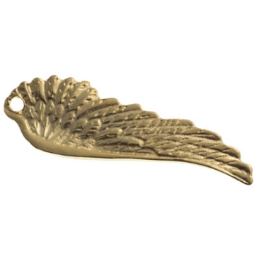 Metal pendant angel wings, XXL pendant, 47.5 x 15 mm, gold-plated