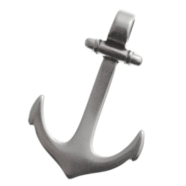 Metal pendant anchor, 34.5 x 23 mm, silver-plated