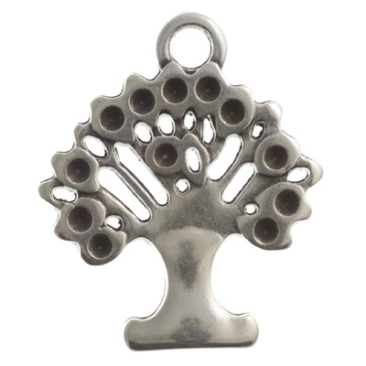 Metal pendant tree 17.5 x 14.5 mm, silver-plated