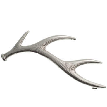 Metal pendant antlers, 42.5 x 19.5 mm, silver-plated