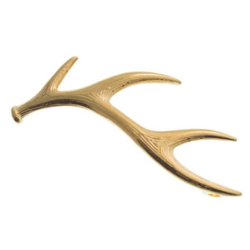 Metal pendant antlers, 42.5 x 19.5 mm, gold-plated