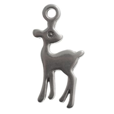 Metal pendant deer, 20 x 10 mm, silver-plated