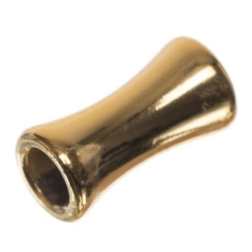 Metal bead, tube, approx. 11 x 4mm, gold-plated
