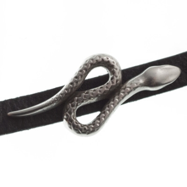Perle métallique Mini-Slider Serpent, argentée, env. mm