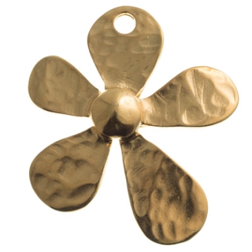 Metallanhänger Blume, XXL-Anhänger, 36,0 x 30,0 mm, vergoldet