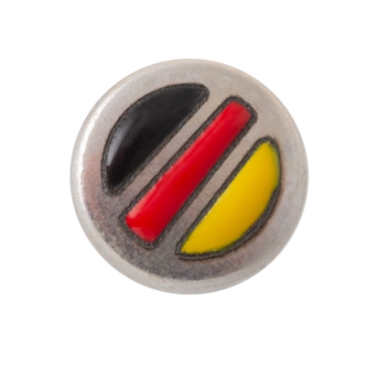 Metal bead mini slider Germany, silver-plated, approx. 9 mm, diameter threading hole: 5.2 x 2.0 m