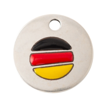 Metal pendant Germany, 15 mm, silver-plated, motif enamelled