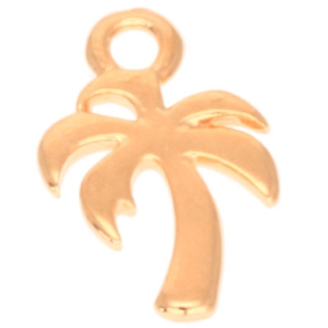 Metal pendant palm tree, 11 x 8 mm, gold-plated