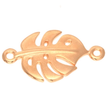 Bracelet connector Monstera leaf, 22.5 x 12.5 mm, gold-plated
