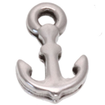 Metal pendant anchor, 10 x 6.5 mm, silver-plated