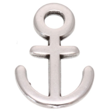 Metal pendant anchor, 18 x 12 mm, silver plated