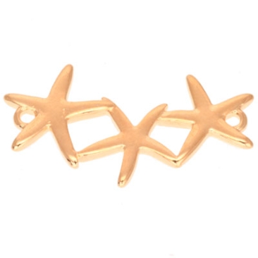 Bracelet connector starfish, 31 x 16.5 mm, gold-plated