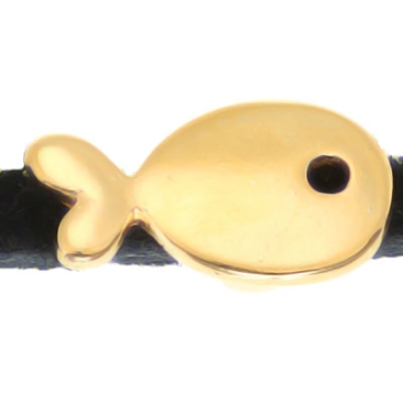 Micro Slider Fisch, 13,5 x 7,5 mm, vergoldet