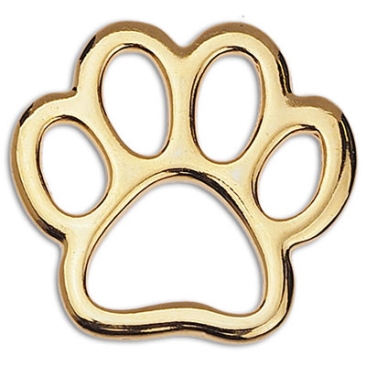 Metal pendant paw, 18 mm, gold-plated