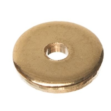 Metalen kraal, disc, ca. 6 mm, verguld