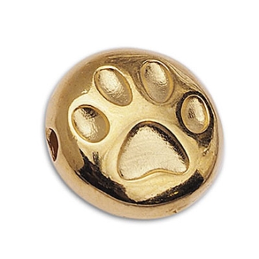 Metal bead paw, 9.5 mm, gold-plated