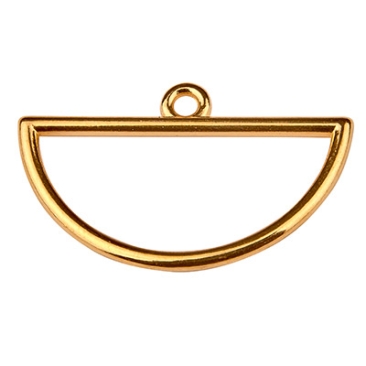 Metal pendant semicircle, 30 x 18.5 mm, gold-plated