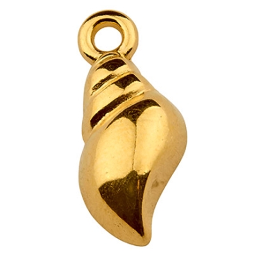 Metal pendant shell, 7 x 13 mm, gold-plated