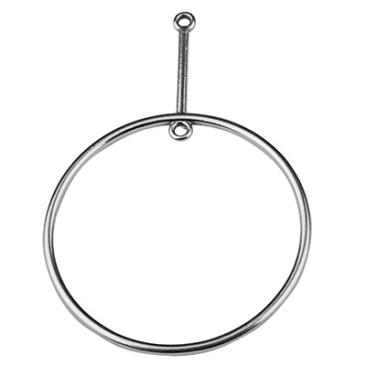 Metal pendant and, 58 x 39 mm, silver-plated