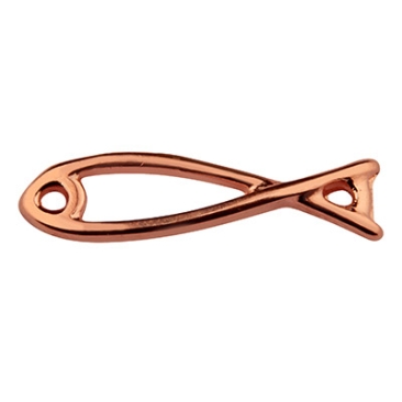 Connecteur de bracelet poisson, 24 x 6 mm, doré à la rose
