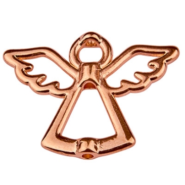 Metal bead angel, 28 x 22 mm, rose gold plated