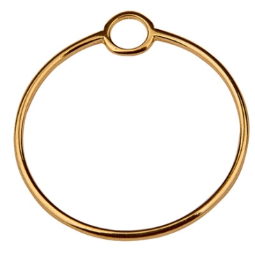 Metalen hanger cirkel, 33,5 x 31 mm, verguld