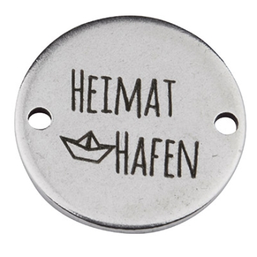 Coin Armbandverbinder Heimathafen, 15 mm, versilbert, Motiv lasergraviert
