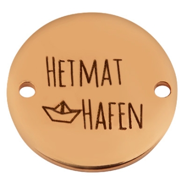 Coin Armbandverbinder Heimathafen, 15 mm, rosevergoldet, Motiv lasergraviert