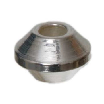 Metalen kraal afstandhouder dubbele kegel, ca. 3 mm, verzilverd