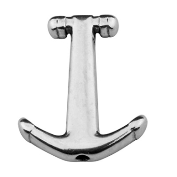 Metal bead anchor, 17 x 13.5 mm, silver plated