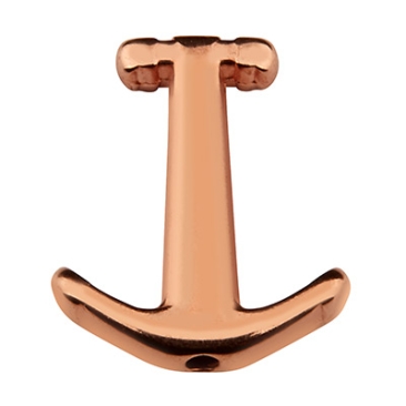 Metal bead anchor, 17 x 13.5 mm, rose gold plated