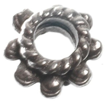 Metal bead spacer, approx. 6 mm, silver-plated