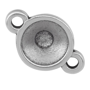 Bracelet connector with setting for Rivoli stones SS 29, silver-plated