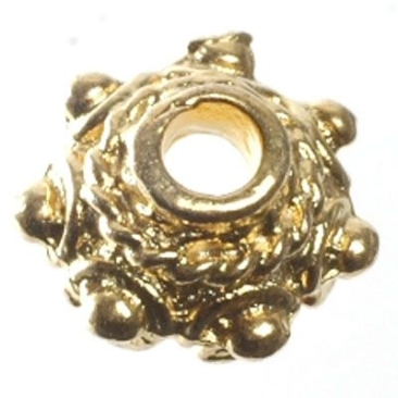 Perle en métal, capuchon de perle, env. 8 mm, doré