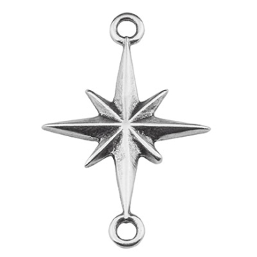 Bracelet binder star, 23 x 15.5 mm, silver plated