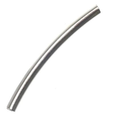 Metal bead tube, approx. 25 mm, silver-plated
