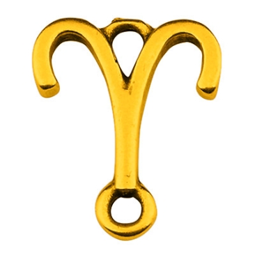 Connecteur de bracelet signe astrologique Bélier, 13,5 x 11 mm, doré