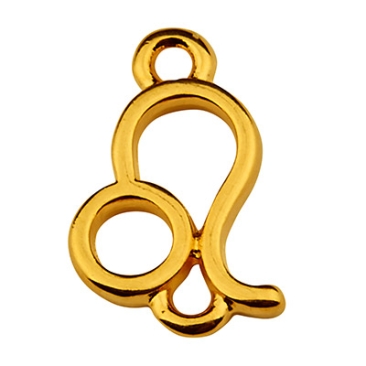 Bracelet connector star sign lion, 14.5 x 9 mm, gold-plated