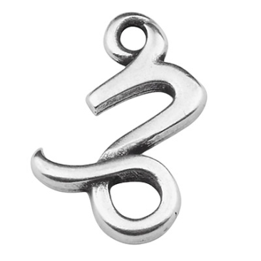 Bracelet connector star sign Capricorn, 14.5 x 9.5 mm, silver-plated