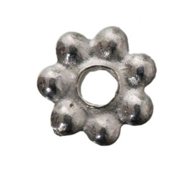 Metallperle Spacer, ca. 6 mm, versilbert